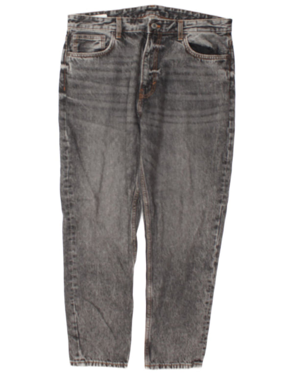 Zara Jeans Cónicos Para Hombre EU 46 XL W36 L30 Algodón Gris