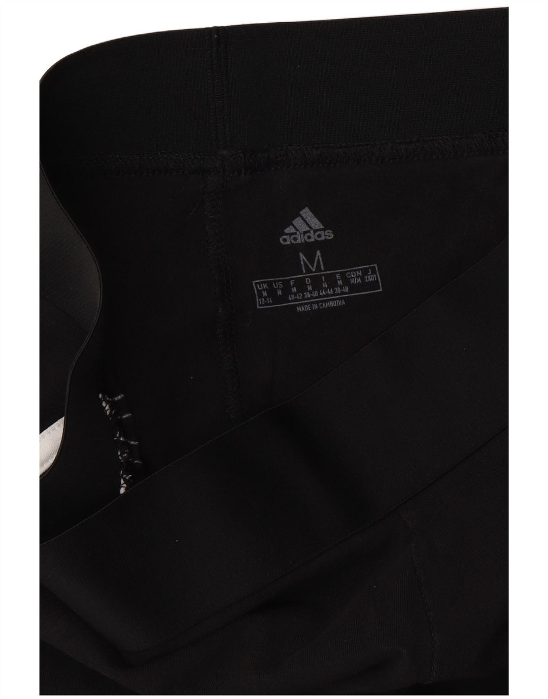 ADIDAS Leggings Capri para Mujer Reino Unido 12/14 Mediano Negro