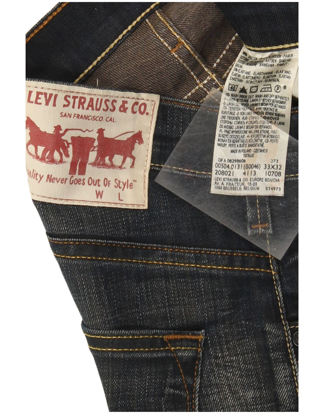 Levi's Vaqueros rectos 504 para hombre W33 L29 Algodón azul