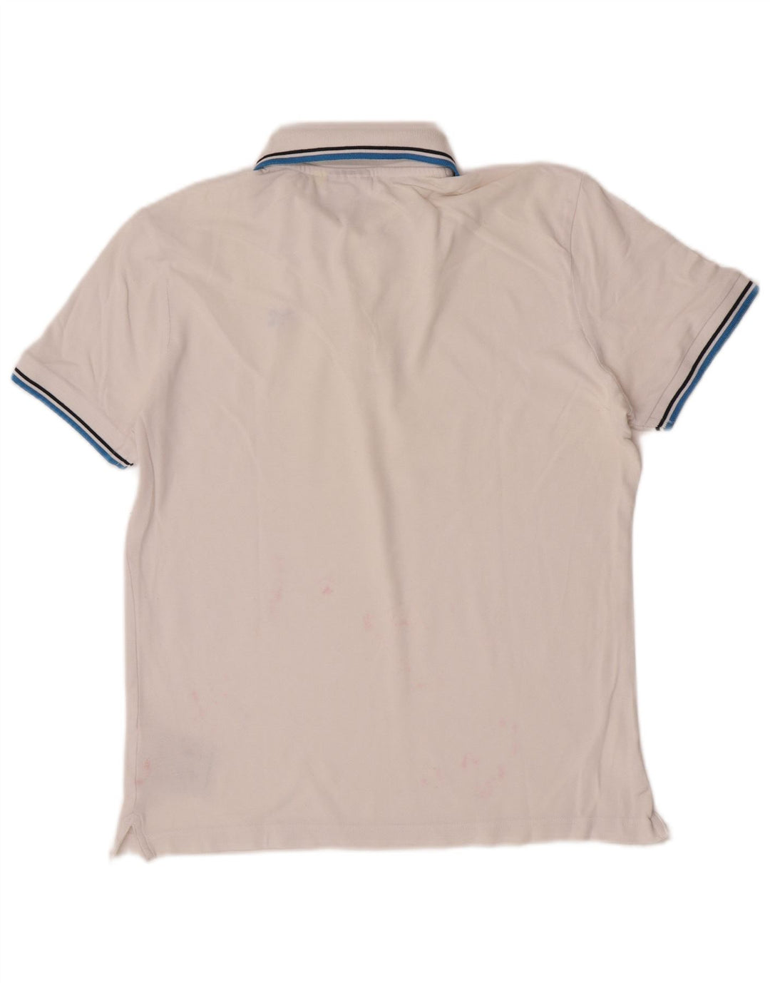 Diadora Polo Hombre De Algodón A Rayas Blanco Mediano