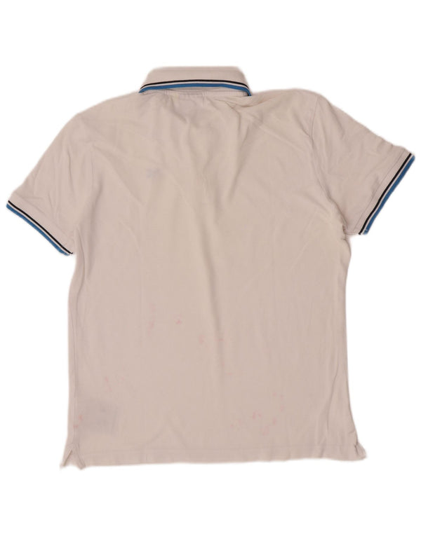 Diadora Polo Hombre De Algodón A Rayas Blanco Mediano