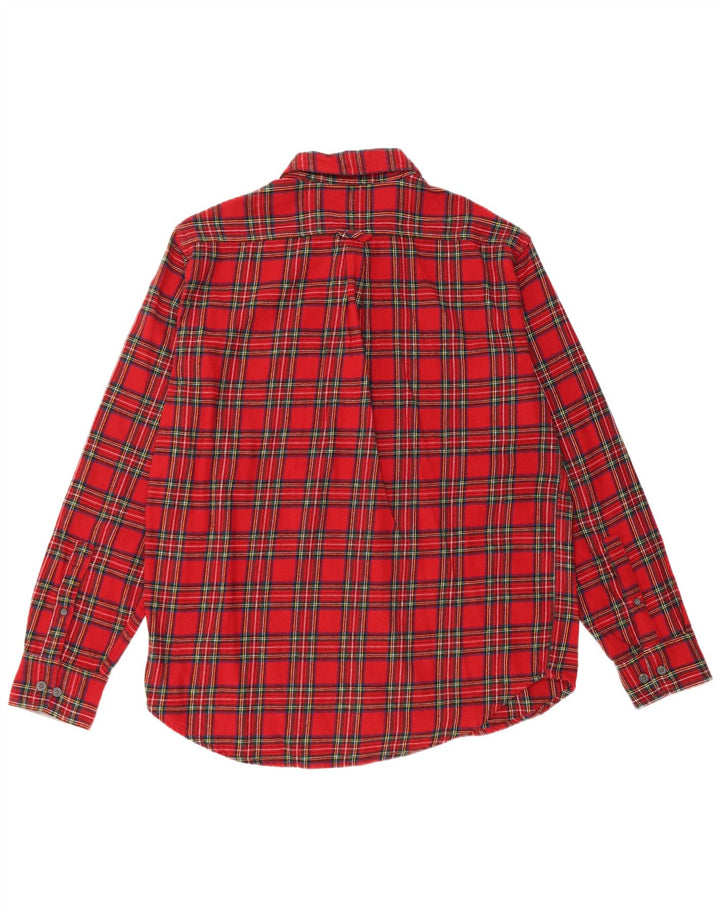 Eddie Bauer Camisa de franela para hombre Algodón a cuadros rojos grandes