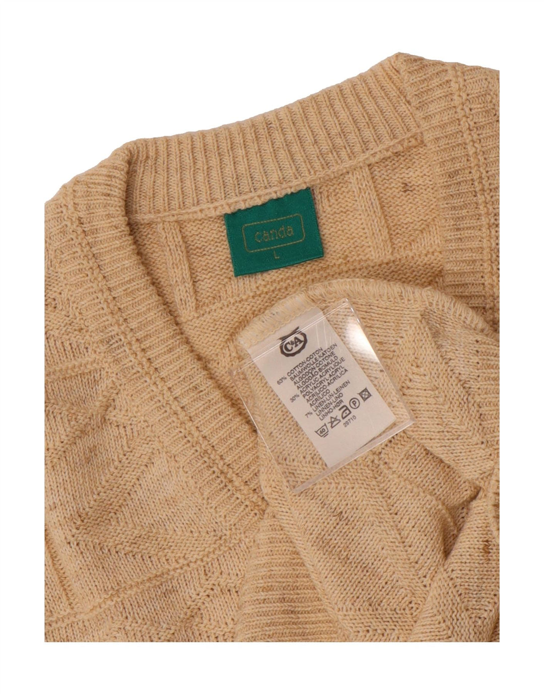 CANDA Mens Vest Tank Top Large Beige Cotton Vintage Canda and Second-Hand Canda from Messina Hembry 