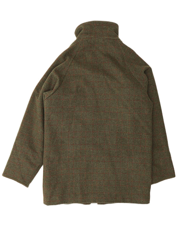 Chaqueta utilitaria para hombre Barbour UK 38 Lana a cuadros caqui mediana