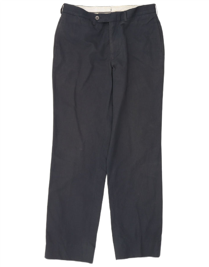 Massimo Dutti Pantalón Chino Regular Hombre Medium W31 L29 Azul Marino Algodón