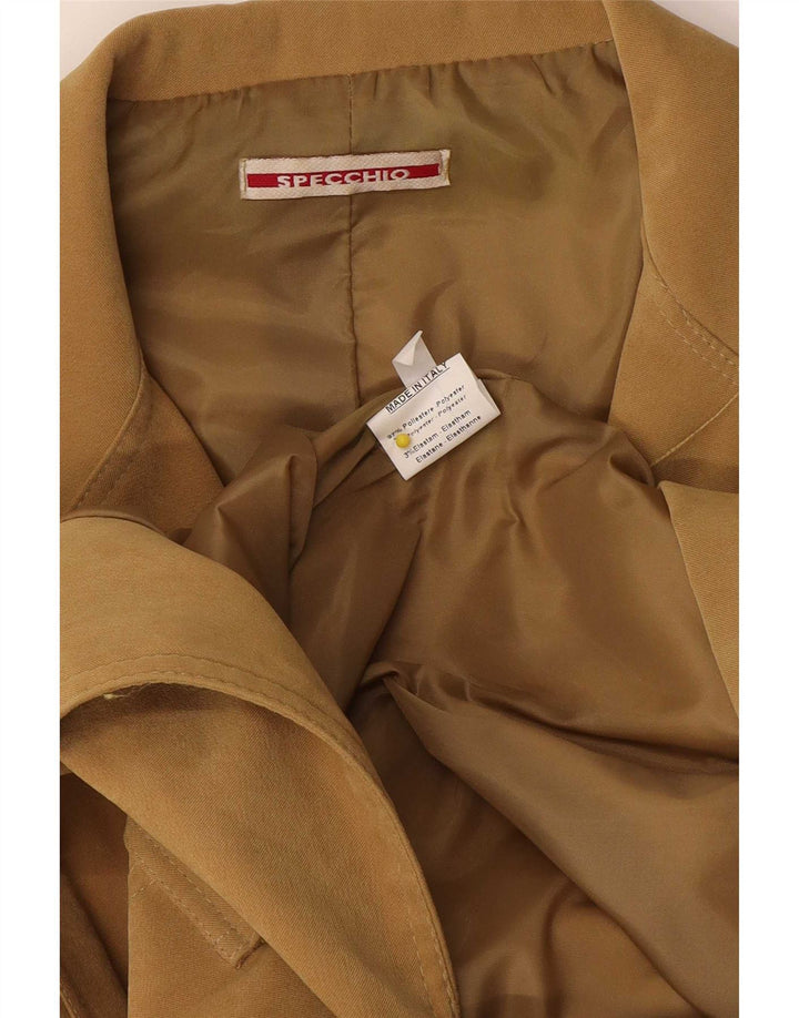 Specchio Chaqueta tipo blazer de 4 botones para mujer UK 44 Grande Poliéster beige