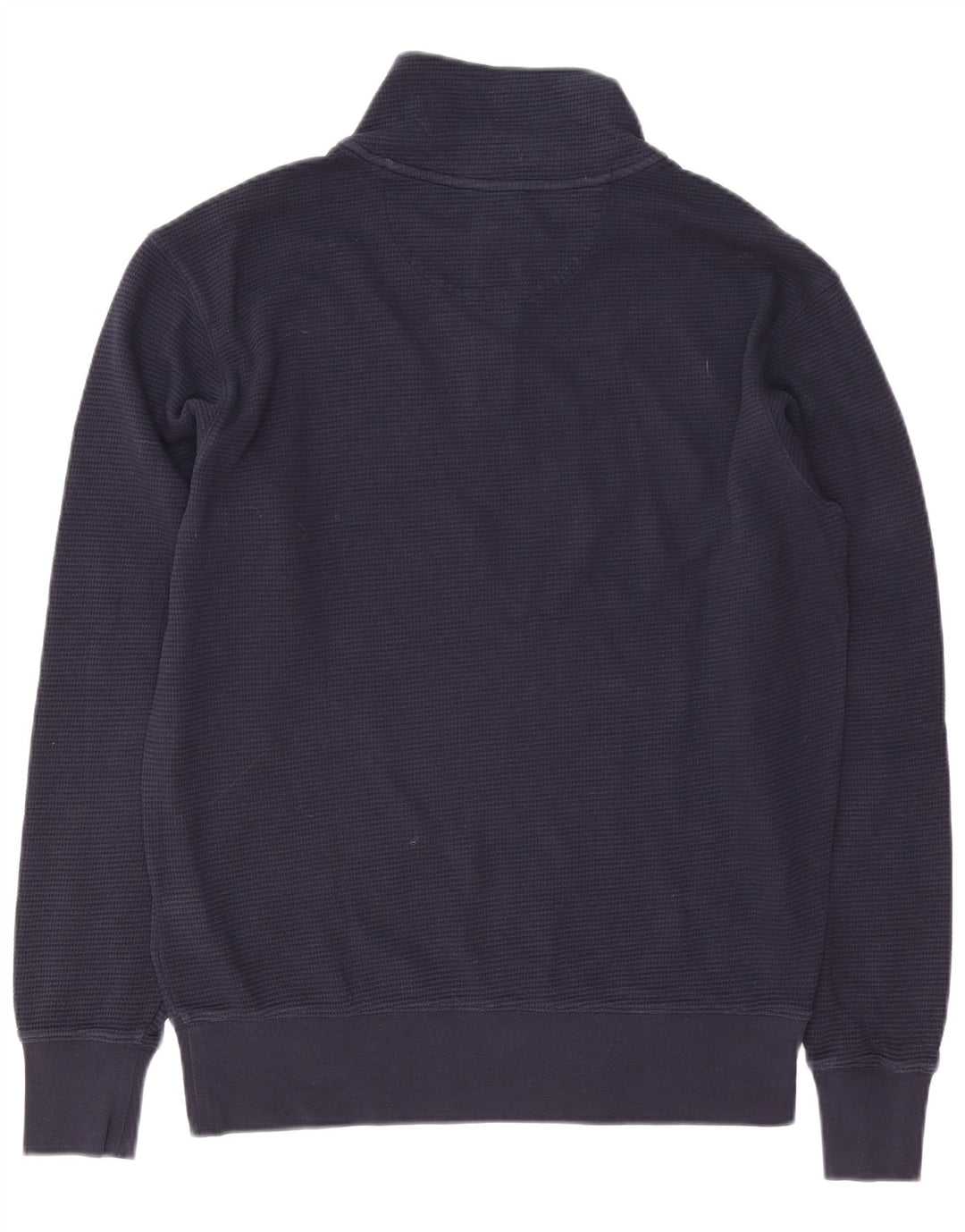 Gant Hombre Zip Neck Sudadera Jumper Small Azul Marino Algodón