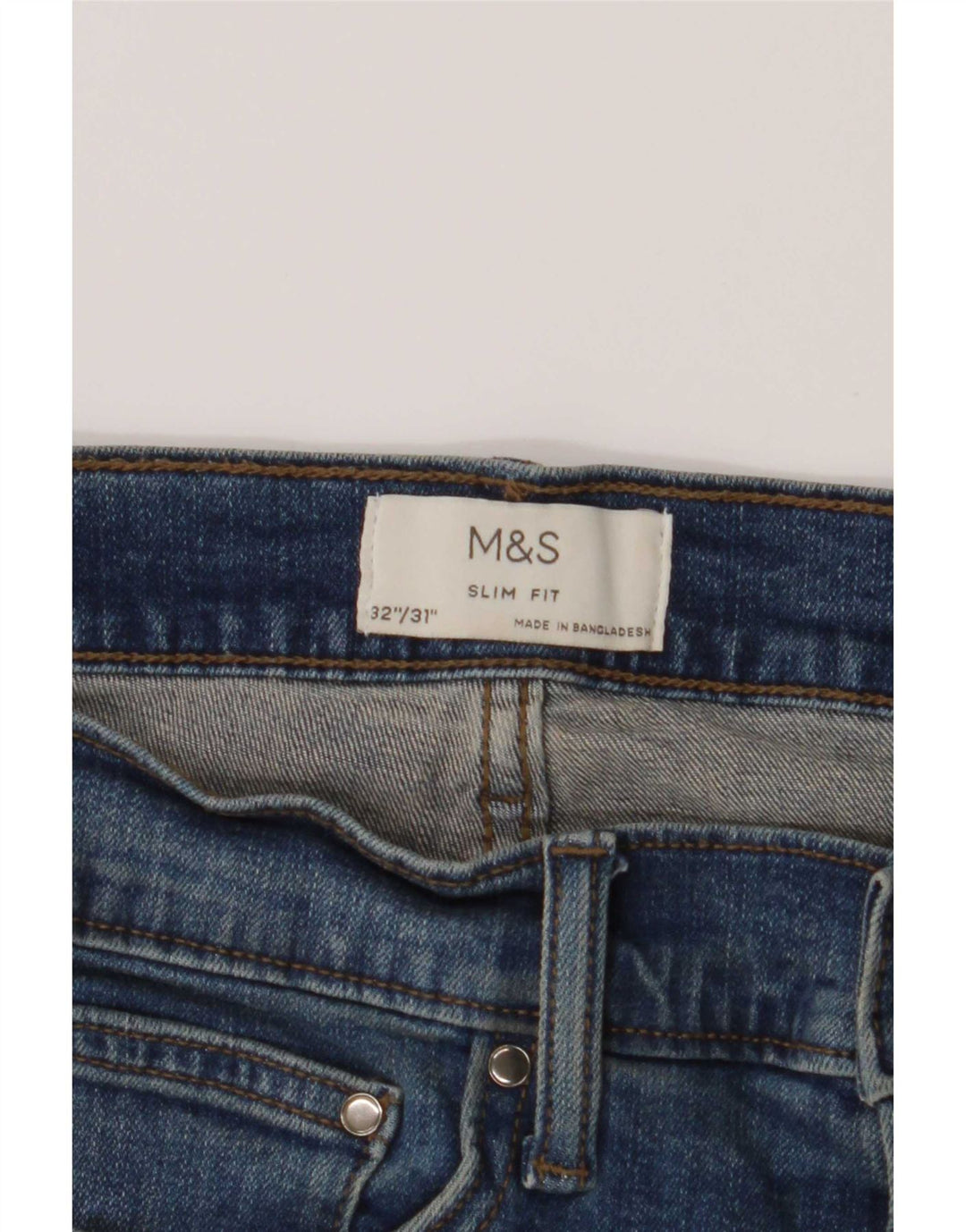 Marks & Spencer Vaqueros ajustados para hombre W32 L31 Algodón azul
