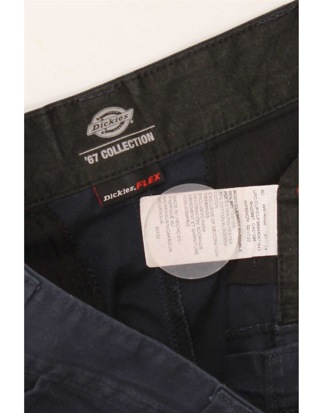 Dickies Pantalón chino recto para hombre W30 L32 Poliéster azul marino