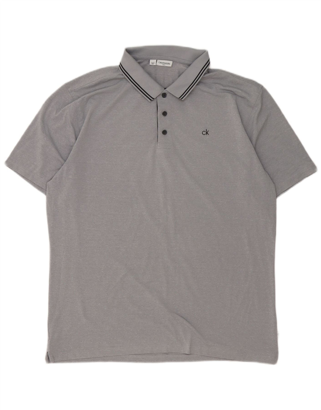 Polo Calvin Klein para hombre XL Poliéster a rayas grises