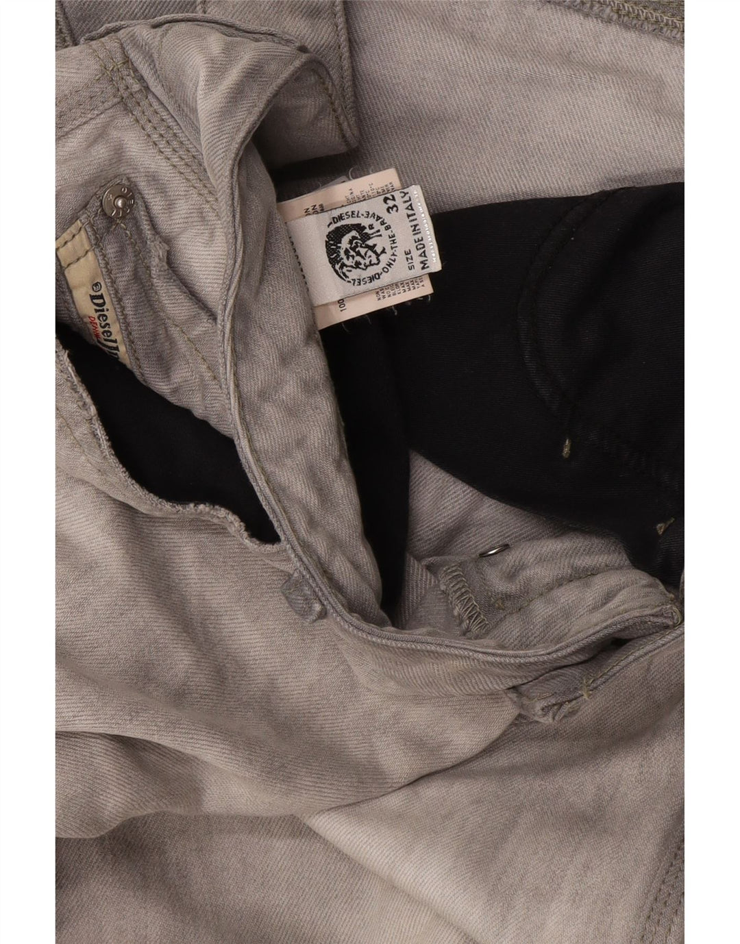 Diesel Vaqueros Rectos Para Hombre W32 L34 Algodón Gris