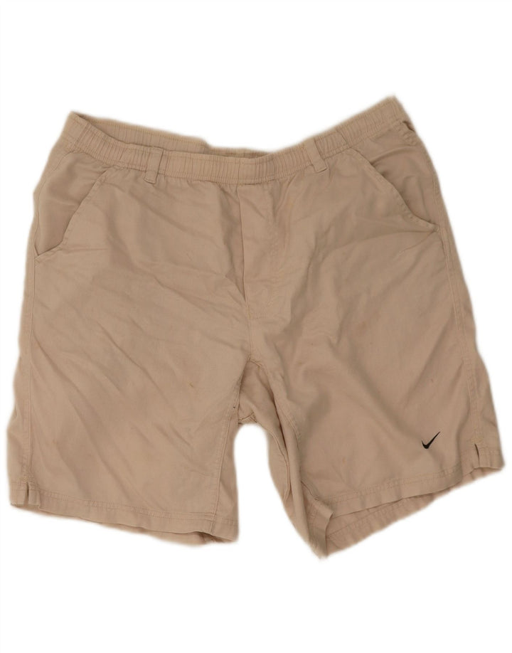 Pantalones cortos deportivos Nike para hombre de algodón beige medio