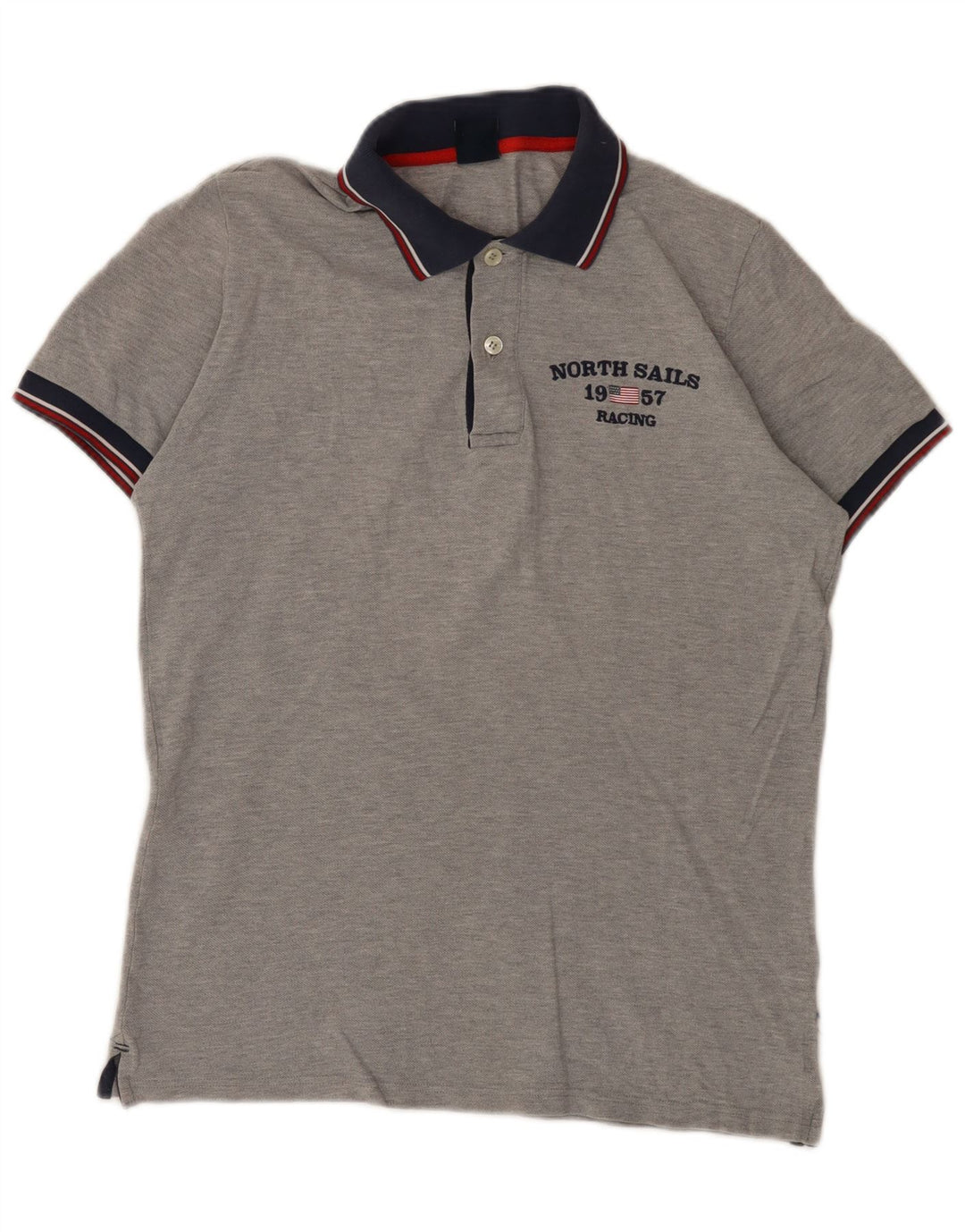 North Sails Polo Gráfico Para Hombre Pequeño Gris Moteado