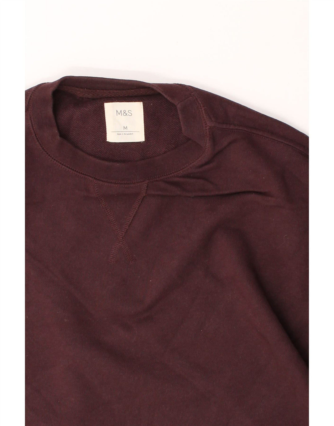 MARKS & SPENCER Mens Sweatshirt Jumper Medium Burgundy Cotton Vintage Marks & Spencer and Second-Hand Marks & Spencer from Messina Hembry 