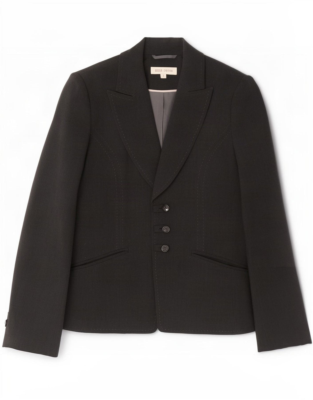 Marks & Spencer Chaqueta tipo blazer de 3 botones para mujer, talla pequeña, color gris