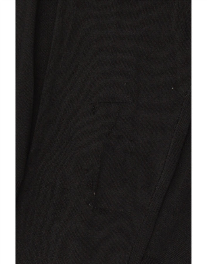 Zara Mujer Basic Crop Cardigan Top UK 44 Large Viscosa Negra