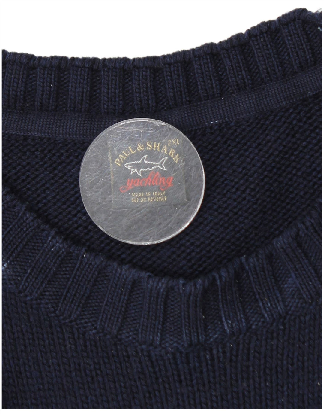 Paul & Shark Jersey de cuello redondo para hombre, color azul marino, 2XL