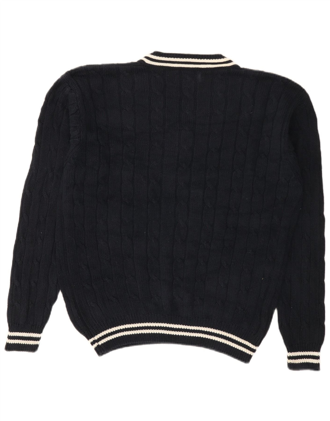Charro - Jersey con cuello en V para hombre, color azul marino, algodón a rayas