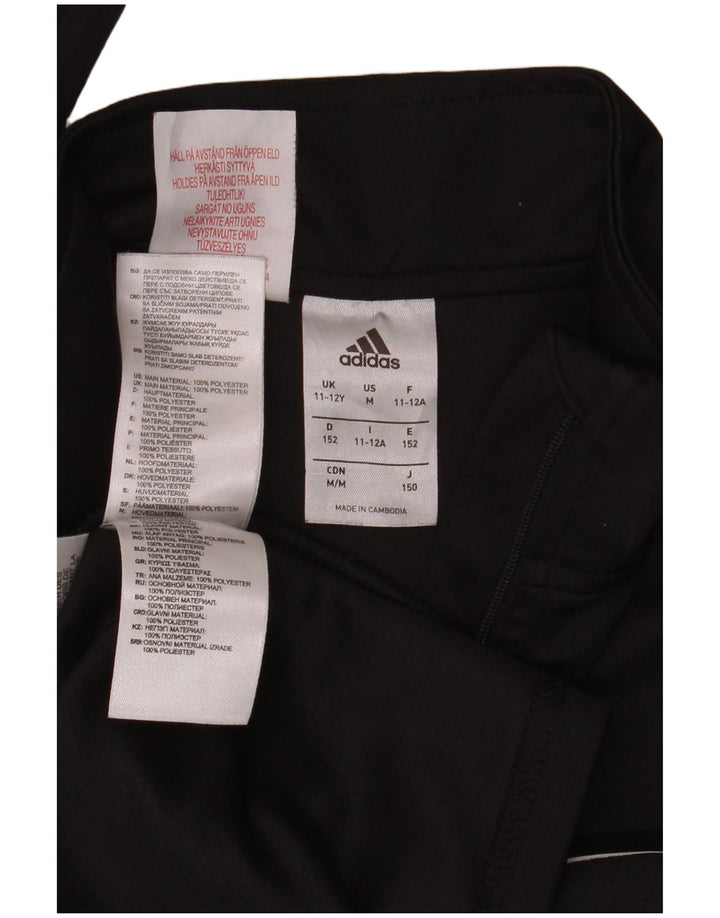 Adidas Chicos Climalite Zip Neck Top Manga Larga 11-12 Años Negro Poliéster