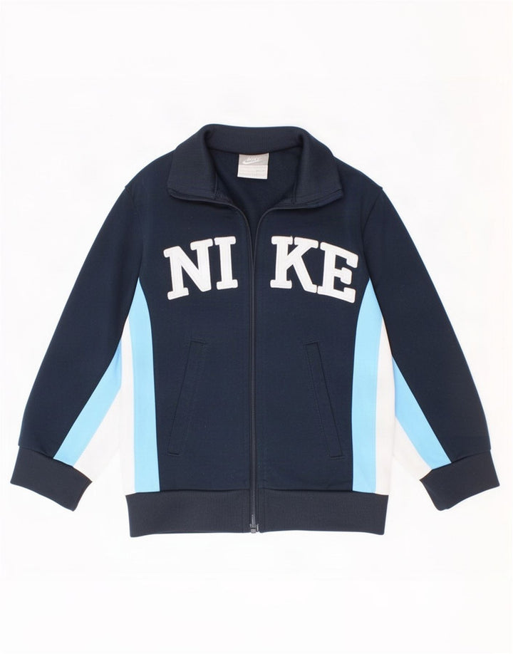Nike - Chaqueta de chándal para niño, 4-5 años, talla pequeña, color azul marino