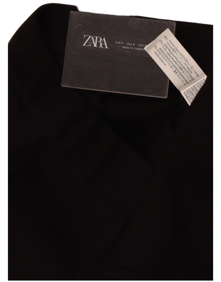 Zara Mujer Pantalón De Traje Bootcut Small W26 L29 Viscosa Negra