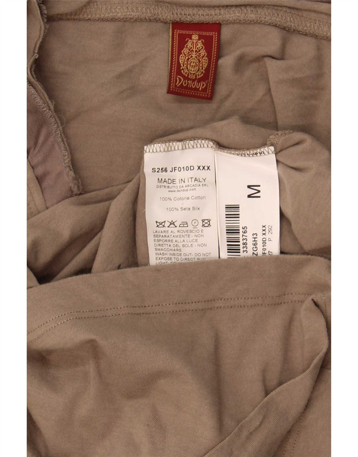 Dondup Camiseta para mujer Top UK 12 Medium Khaki Cotton