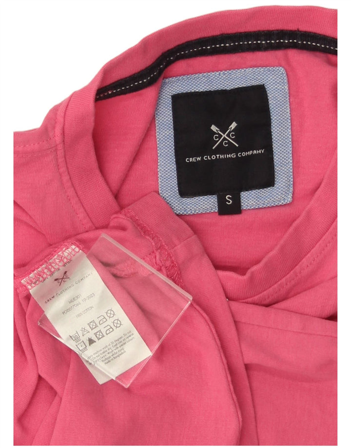 CREW CLOTHING Camiseta para hombre Top Small Pink Cotton