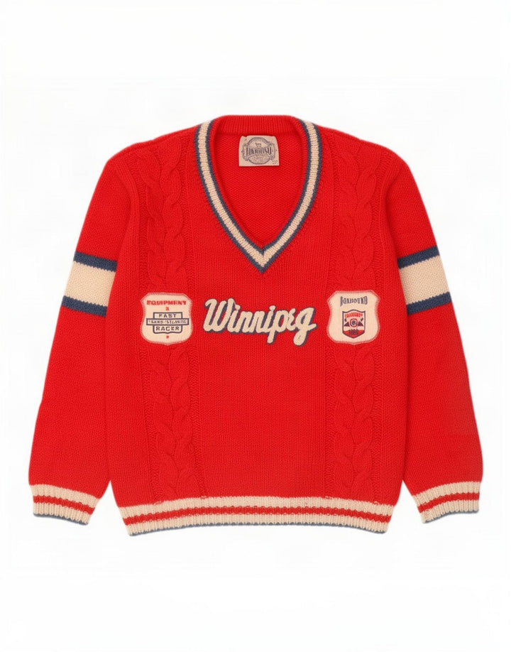 Foxhound Hombre Jersey Gráfico Con Cuello En V Color Block Rojo Medio