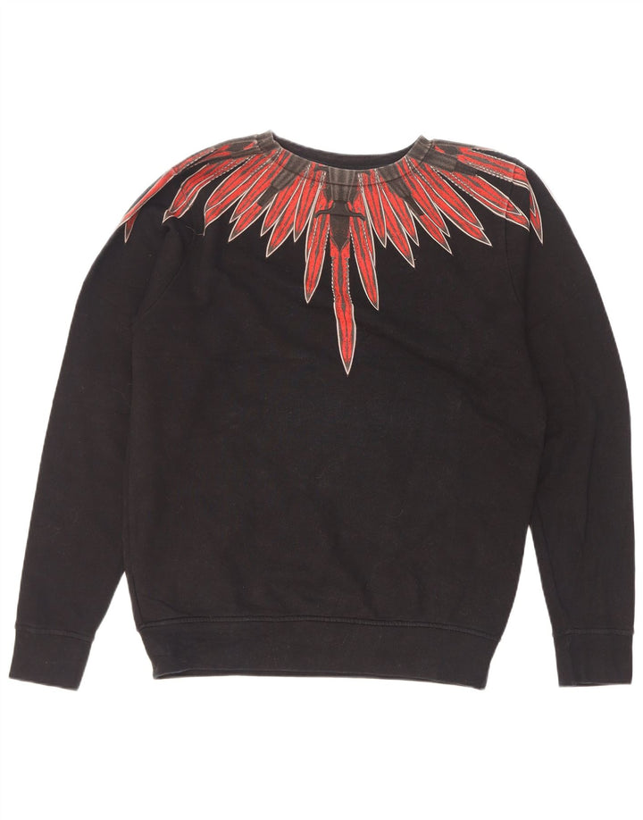 Marcelo Burlon Hombre Sudadera con Estampado Abstracto Jumper XS Negro Algodón