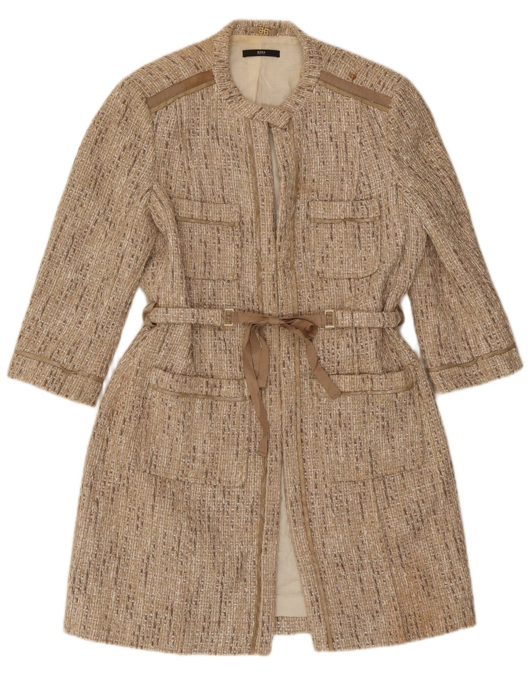 Abrigo Hugo Boss para mujer Reino Unido 14 Algodón beige medio