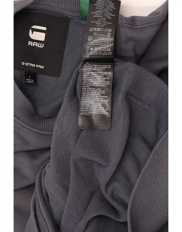 G-Star Hombre Sudadera Jumper Grande Gris Algodón