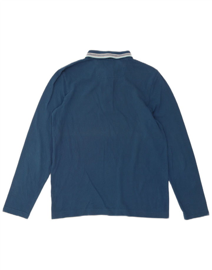 HUGO BOSS Polo de corte regular y manga larga para hombre Azul pequeño