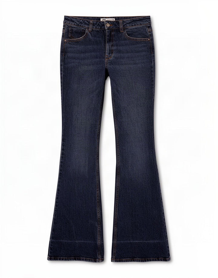 Zara Vaqueros Acampanados Mujer EU 34 2XS W24 L34 Azul