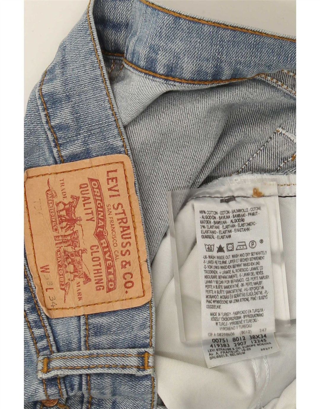Levi's Vaqueros Rectos Para Hombre W38 L34 Algodón Azul