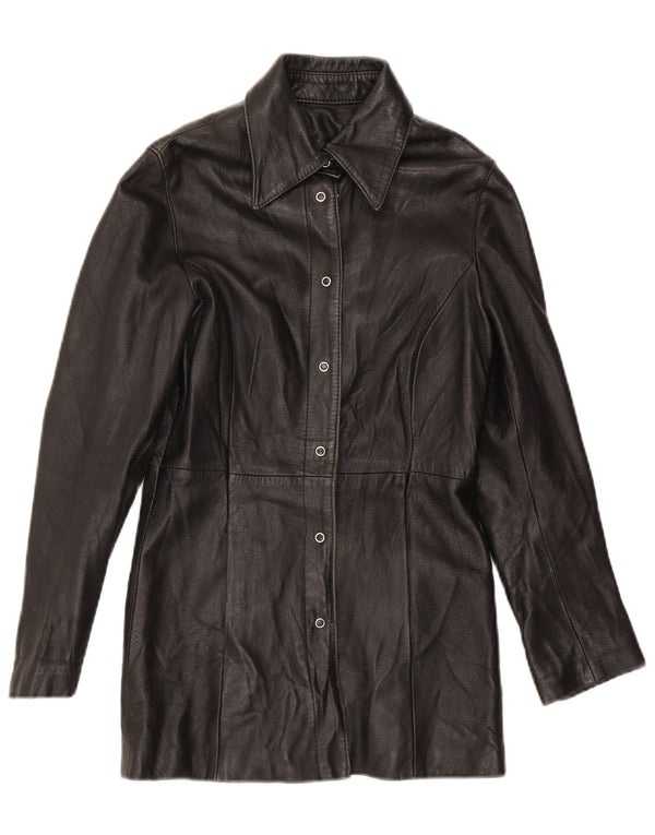 Vintage Womens Leather Jacket UK 10 Small Black