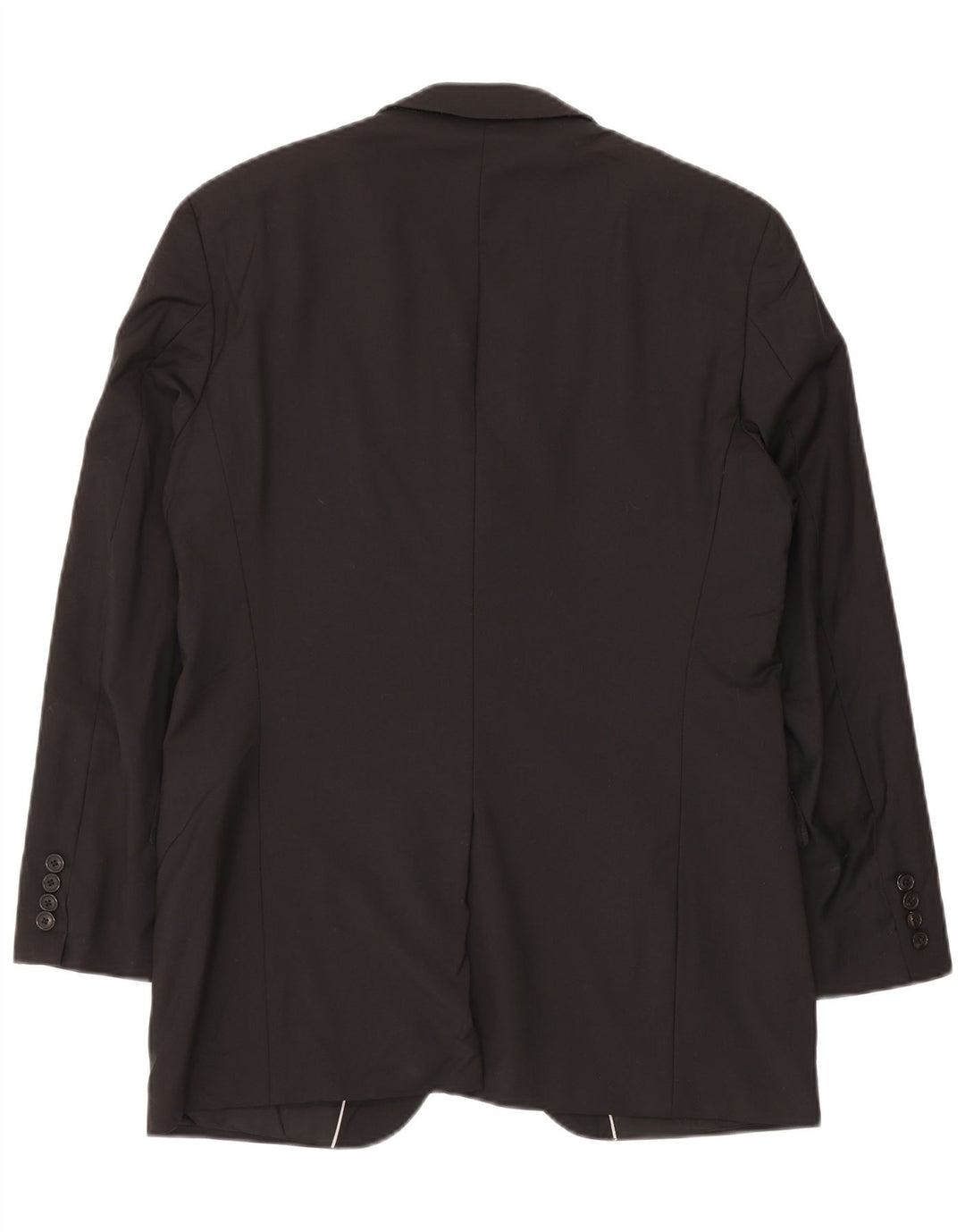 Vintage mujer 2 botones Blazer chaqueta US 40 grande negro virgen lana