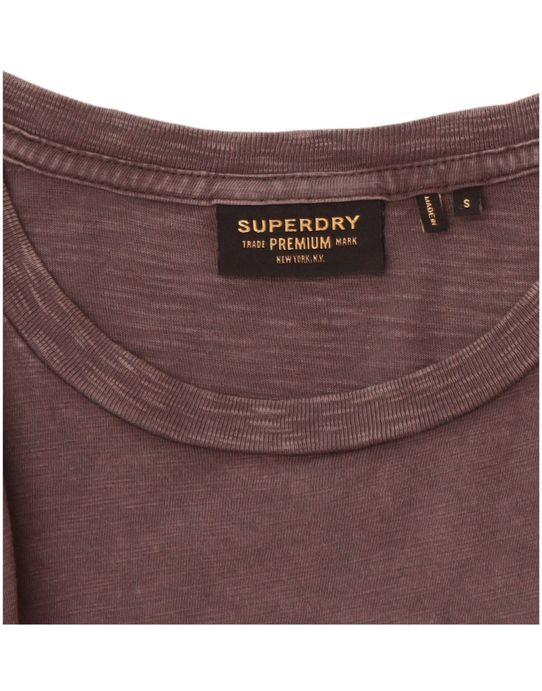 SUPERDRY Hombre Camiseta Top Small Gris Algodón