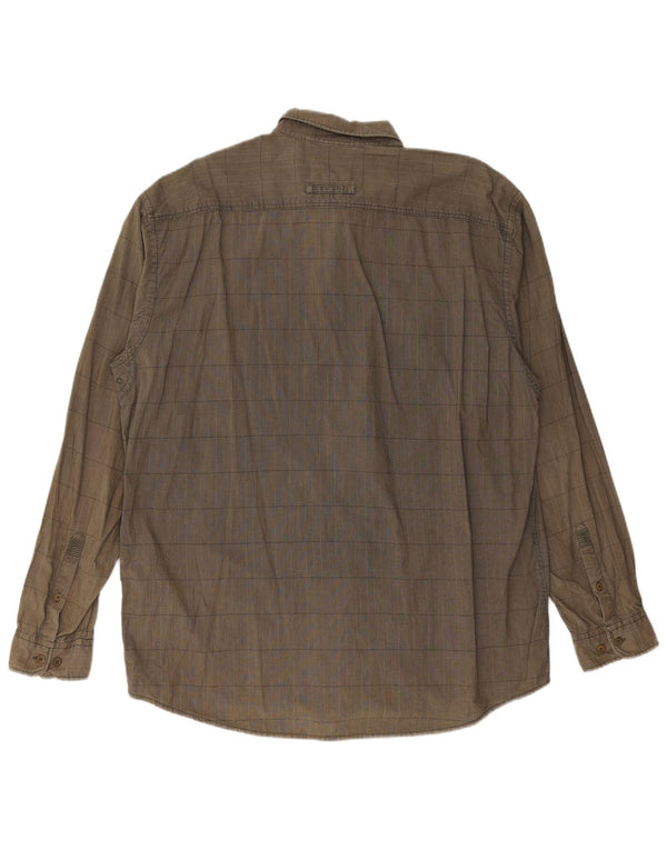 CAMEL ACTIVE Camisa Regular Fit Hombre XL Caqui Cuadros Algodón