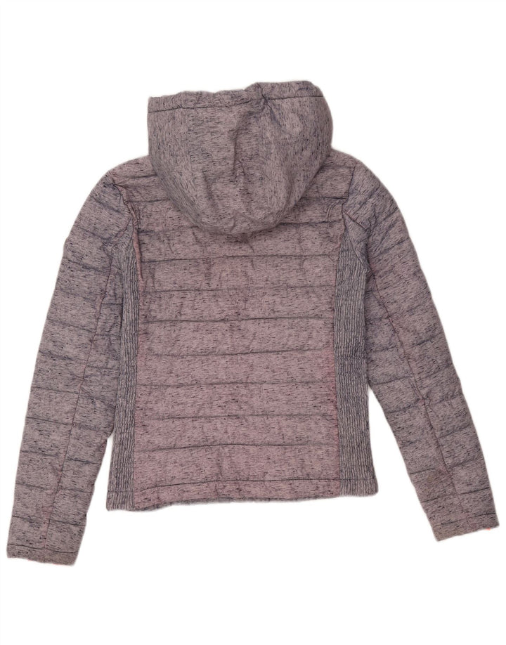 Superdry Chaqueta Acolchada Con Capucha Para Mujer UK 8 XS Poliéster Color Block Gris