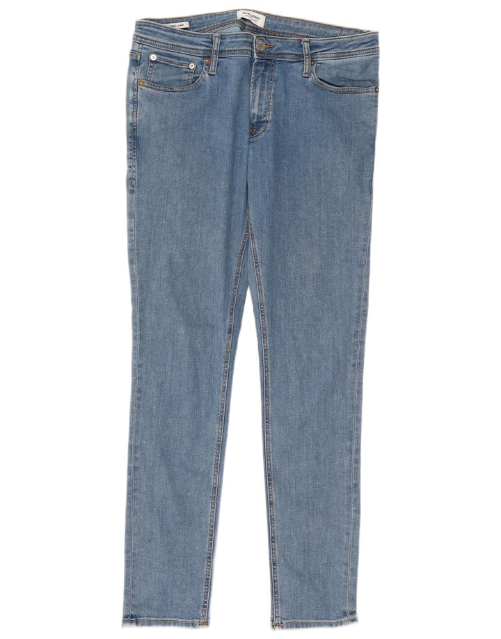 JACK & JONES Vaqueros pitillo Liam para hombre W34 L32 Azul