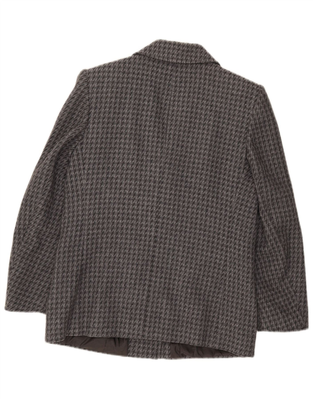 Vintage mujer 2 botones chaqueta blazer IT 43 pata de gallo gris medio