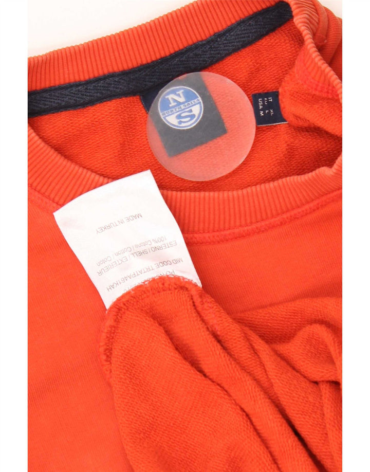North Sails Hombre Sudadera Gráfica Jumper Large Algodón Naranja
