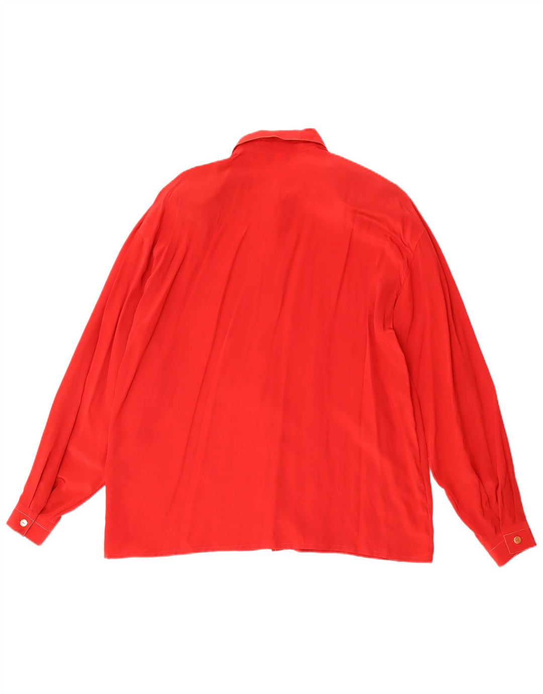 Camisa regular vintage de manga larga para mujer IT 46 Seda roja grande