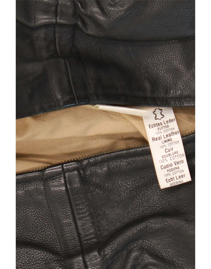 Fly Chaqueta de cuero para mujer UK 44 Cuero negro mediano