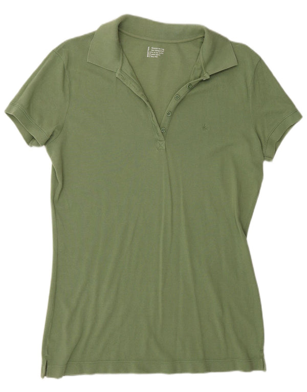 Benetton Polo Mujer UK 46 Large Algodón Verde