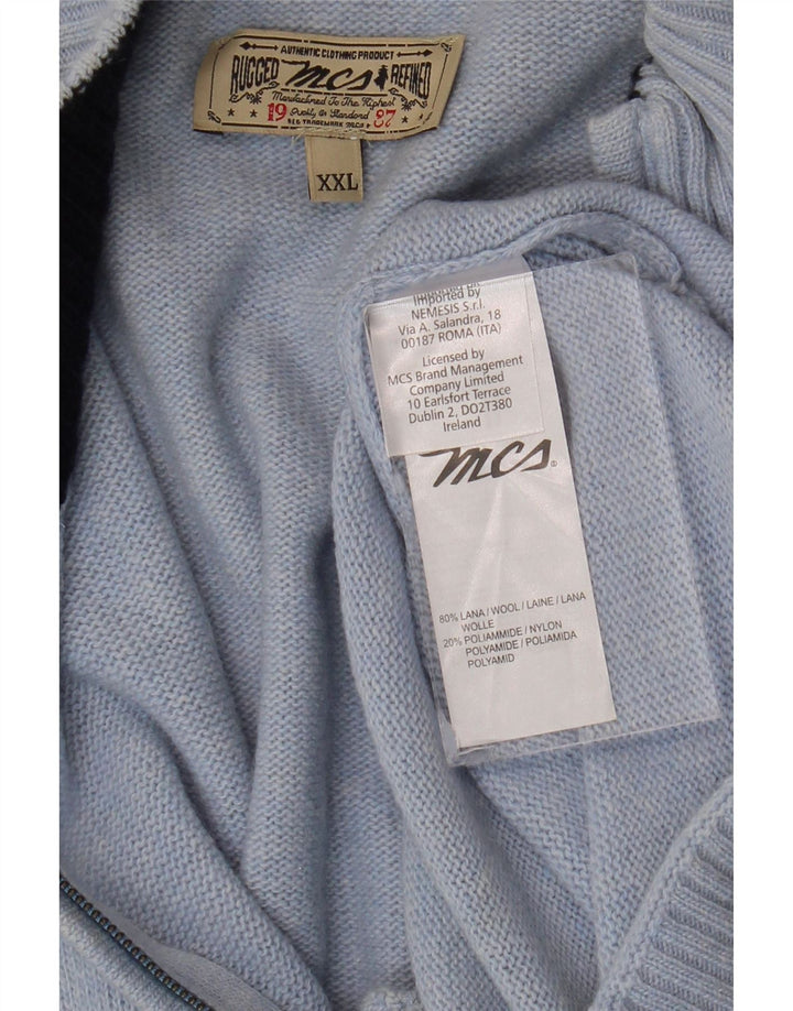 MARLBORO CLASSICS Suéter tipo cárdigan para hombre 2XL Lana azul