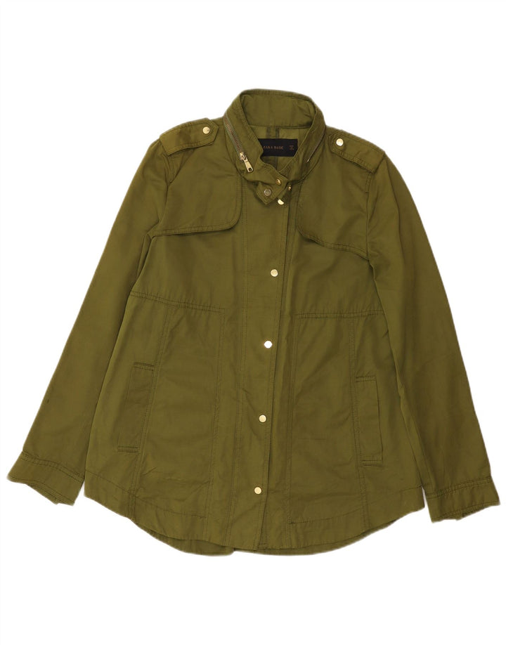Zara Mujer Chaqueta Militar UK 10 Small Verde