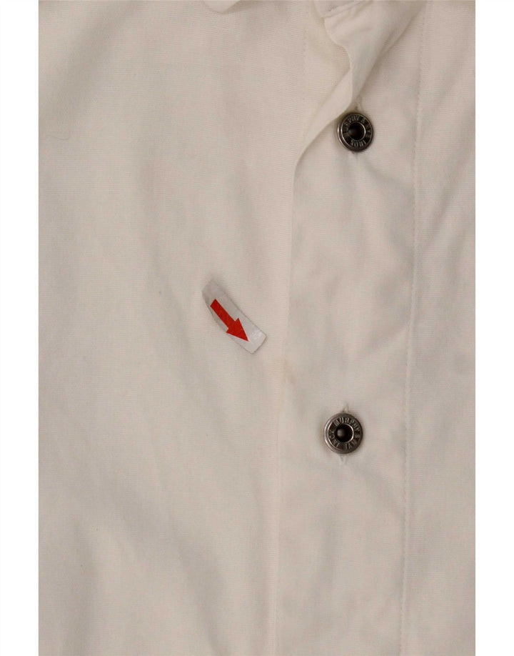 Murphy & Nye Camisa de manga corta para hombre grande de algodón blanco