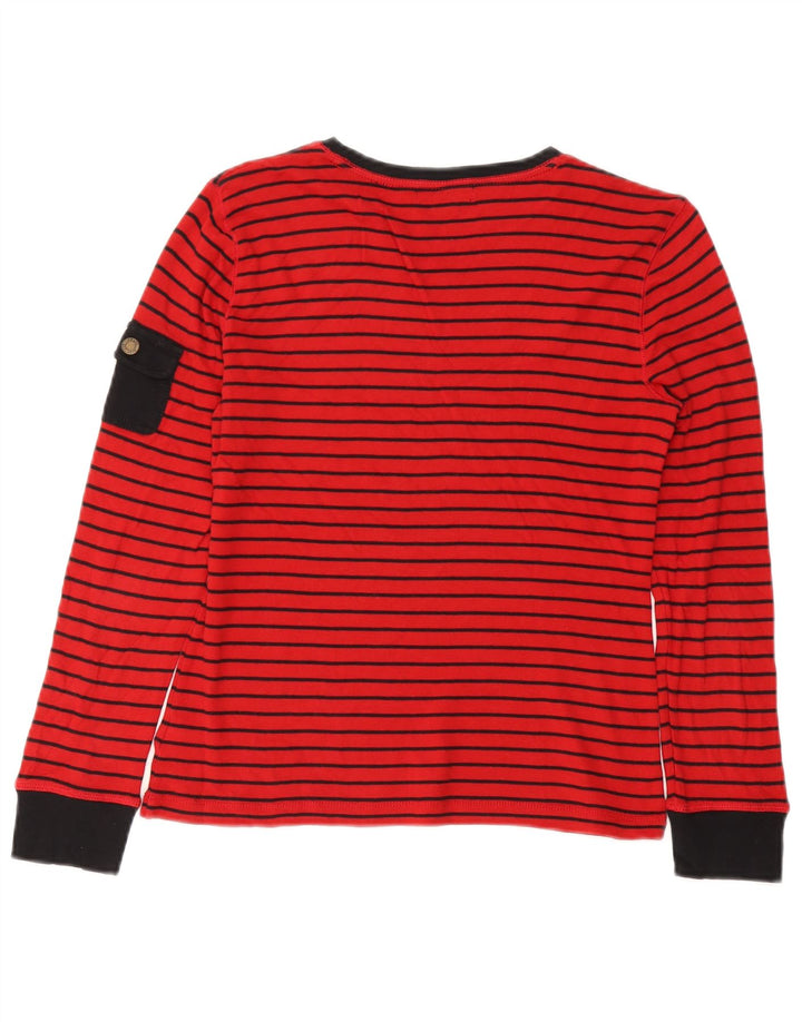 CHAPS Top de mujer de manga larga UK 12 Algodón de rayas rojas medianas