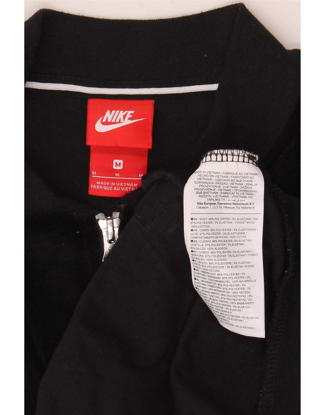 Nike - Chaqueta de chándal de terciopelo para mujer, talla M, poliéster negro